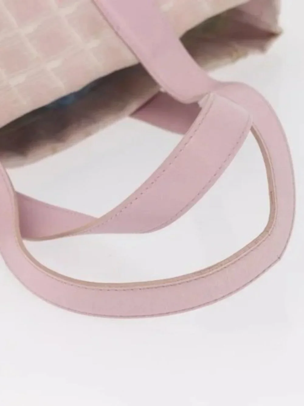 CHANEL New Travel line Tote Bag Nylon Pink Gold CC Auth BA9530